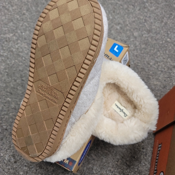 Dearfoams Woman's Memory Foam Clog Slippers Pile Cuff Lining Oatmeal L 9-10 - Picture 2 of 5